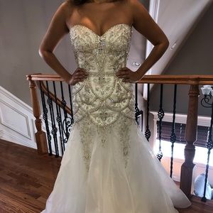 Ivory beaded wedding dress
